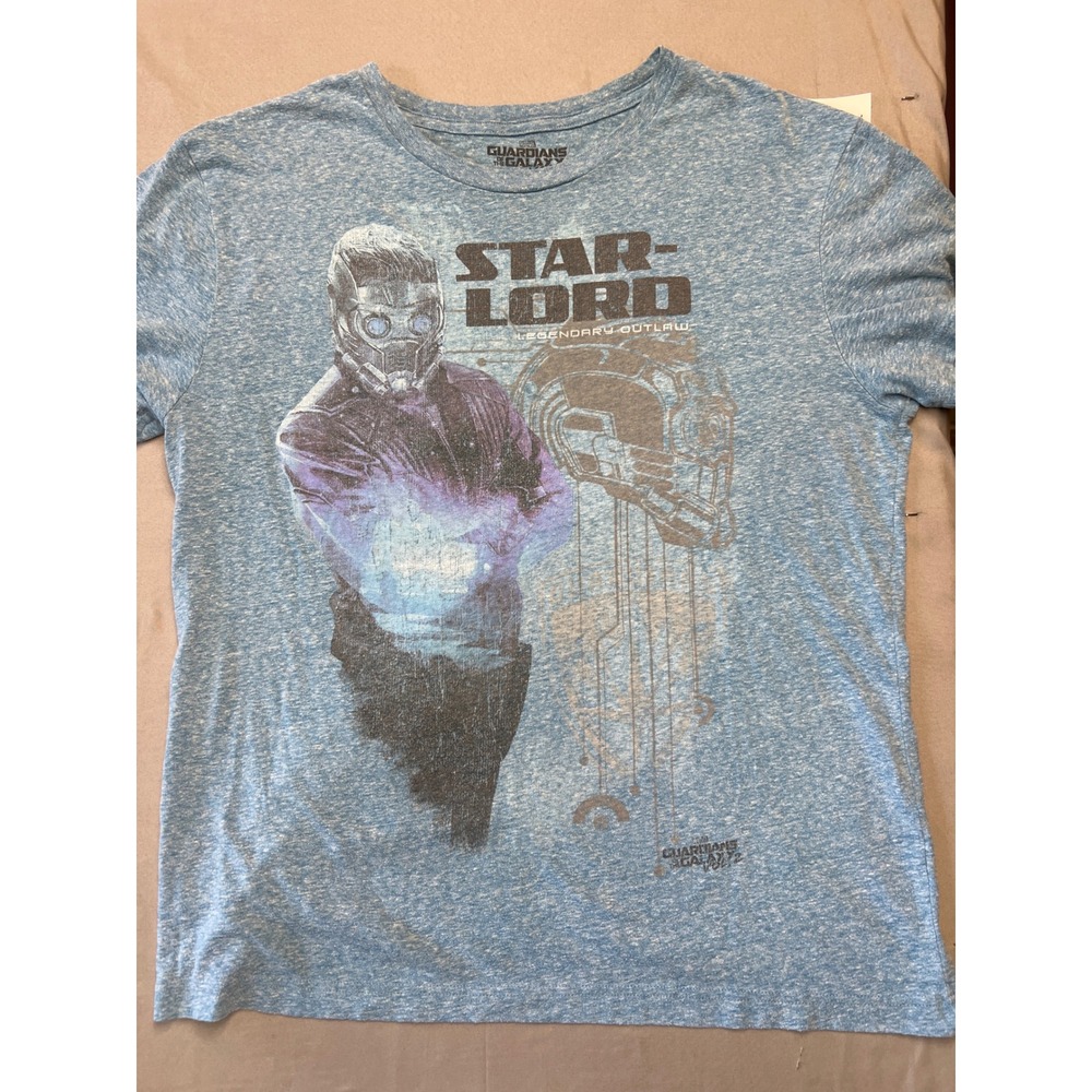 Marvel Guardians of the Galaxy Vol 2 Star-Lord Graphic Tee Blue Heather Mens L